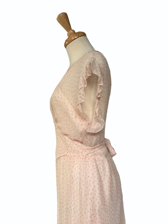 Pink Chiffon Dress, 1930s Dress, Garden Party Dre… - image 4