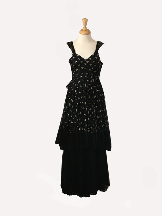 1930s Dress, Authentic 30s Black cocktail dress, … - image 1