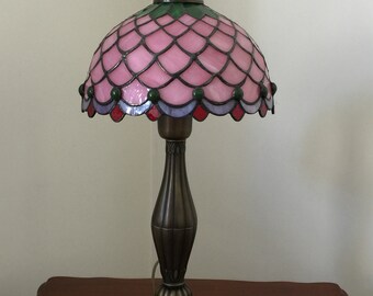 Barocco Stained Glass Lampshade – Handmade Tiffany Style Table Lamp Shade – Ornate Floral Glass Shade – Elegant Vintage Home Decor