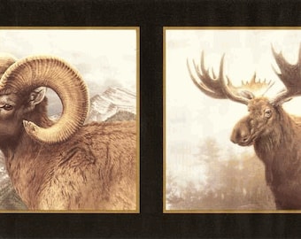 Moose, Elk, Ram Wallpaper Border