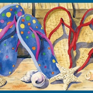 Beach Flip Flops Wallpaper Border - Etsy