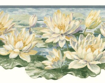 Water Lily Wallpaper - Etsy Water Lily Wallpaper - Etsy
