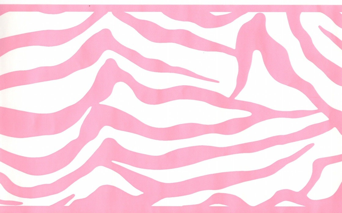 Girly Glam Zebra Wallpaper Border Pink Je3669b - Etsy