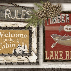 Lake Rules Wallpaper Border Light LG1450bd