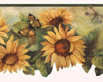 Scalloped Sunflower Wallpaper Border KM80203dc