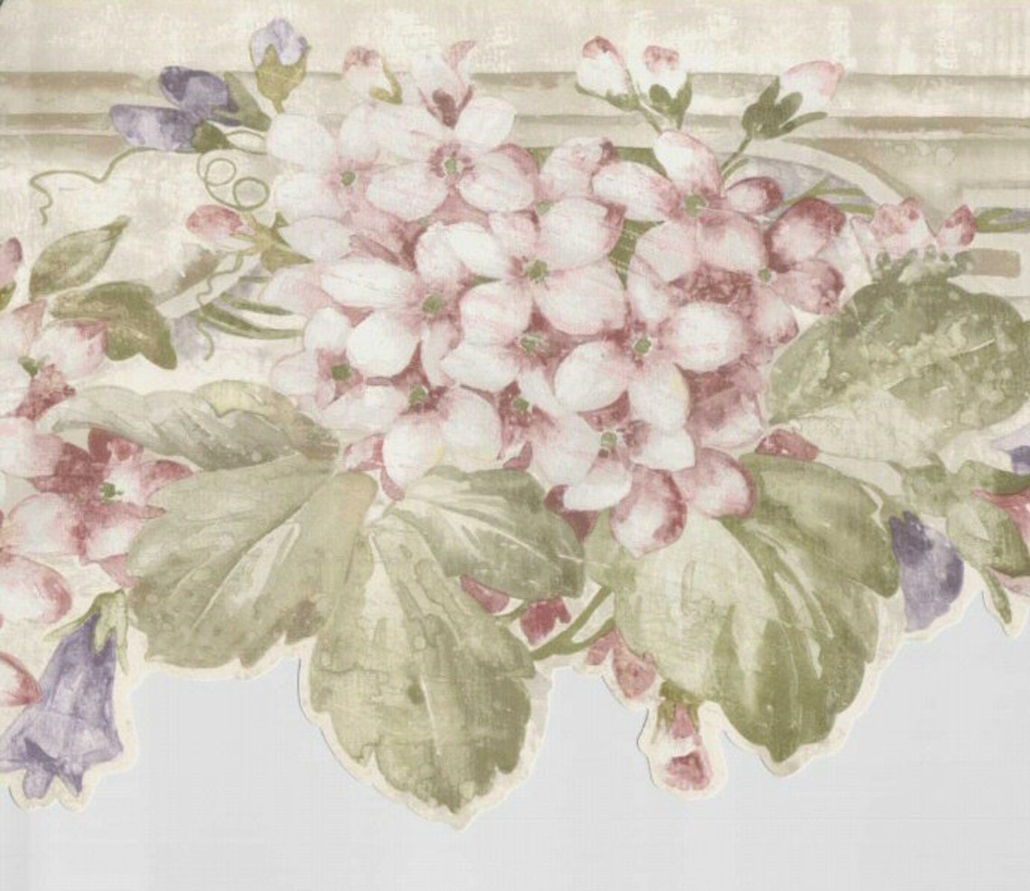 Scalloped Floral Wallpaper Border 82b66124dc Etsy