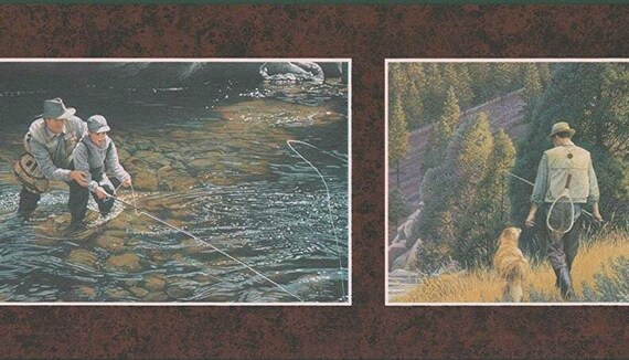 Fly Fishing with Buddy Wallpaper Border 92910fp