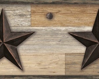 Pallet Wood Star Wallpaper Border Browns LG1315bd