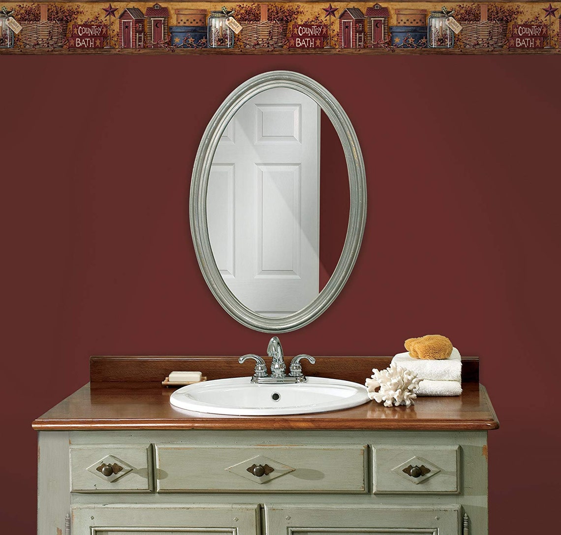 Country Bath Wallpaper Border Hk4650bd Etsy