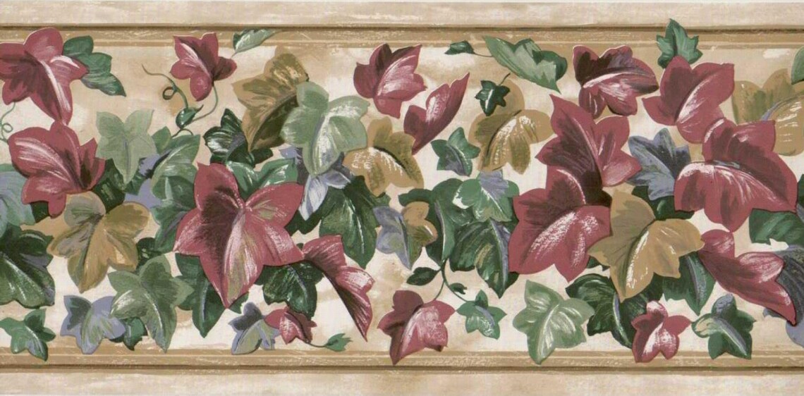 Colorful Ivy Leaves Wallpaper Border WD94384 - Etsy