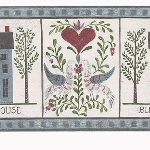 Country Primitive Wallpaper Borders Etsy