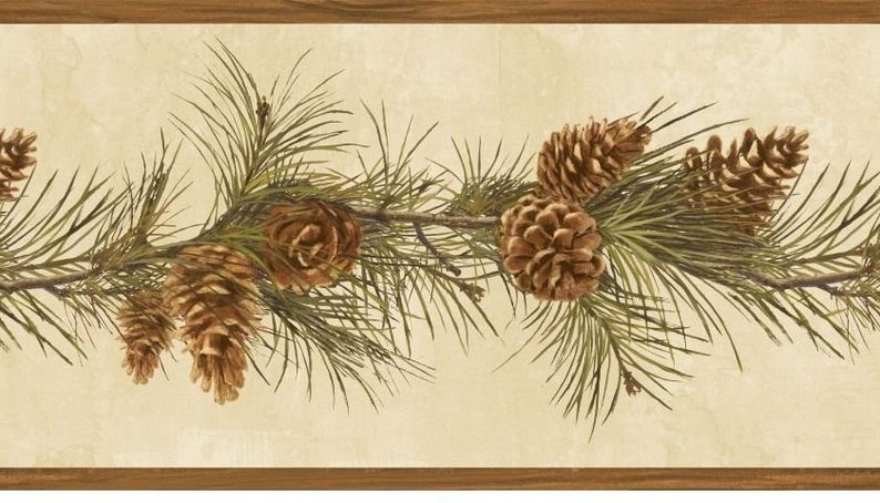 Pine Cones Wallpaper Border Htm48401b | Etsy