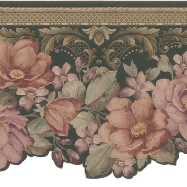 Scalloped Floral Wallpaper Borders Etsy