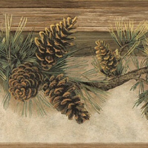 Borde de papel pintado Pomona Chestnut Pinecone Hill TTL01632b / 3118-01632b