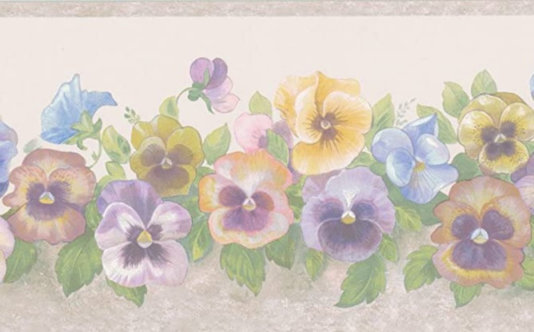 Pastel Pansy Trail Wallpaper Border 86286FP Etsy