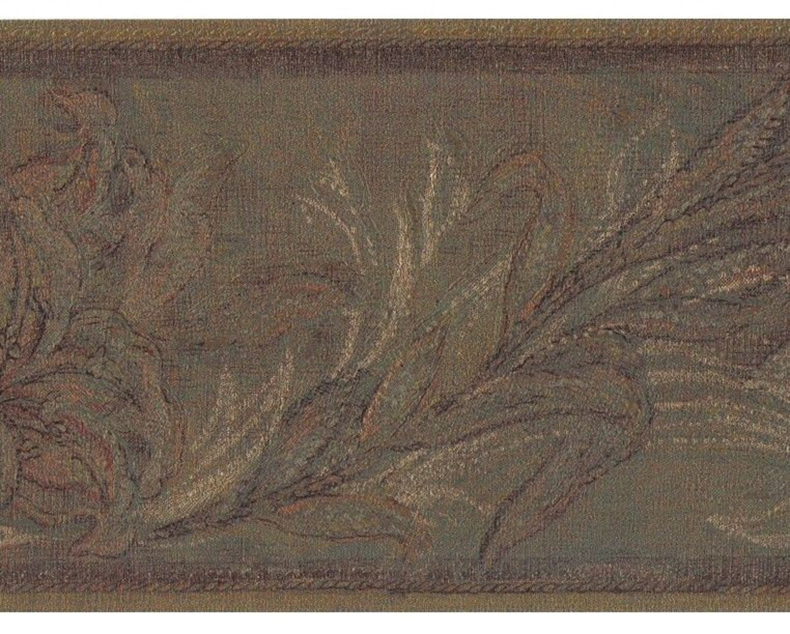 Satin Metallic Gold Leaves Wallpaper Border ONB65117 Etsy