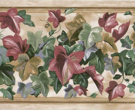 Colorful Ivy Leaves Wallpaper Border WD94384 - Etsy