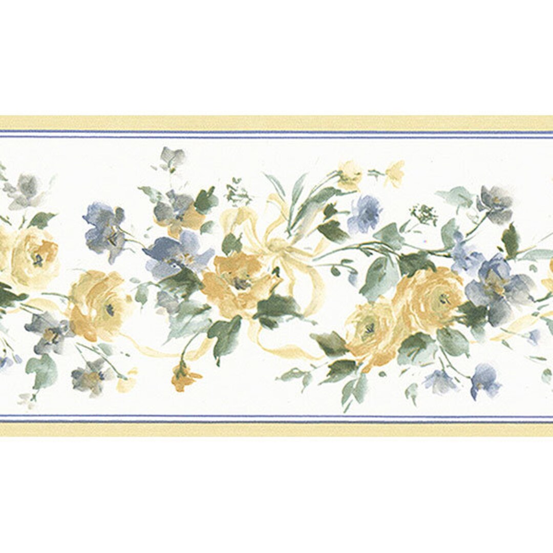 Narrow Yellow Rose Wallpaper Border PP76581 Etsy