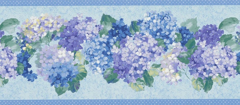 Hydrangea Wallpaper Border 95834 418B343 | Etsy