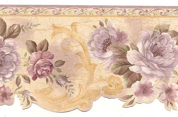 Scalloped Edge Floral Wallpaper Border 973b-04104 | Etsy