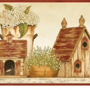 Cottage Birdhouses Wallpaper Border Sm05033b - Etsy