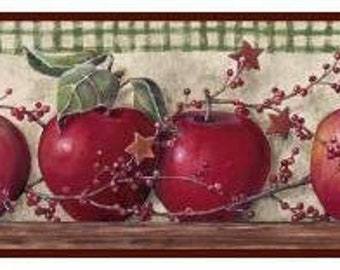 Fruit Red Green Apple Apples Die Cut Kitchen Country Wall paper Border 7460777 Fruit Red Green Apple Apples Die Cut Kitchen Country Wall paper Border 7460777