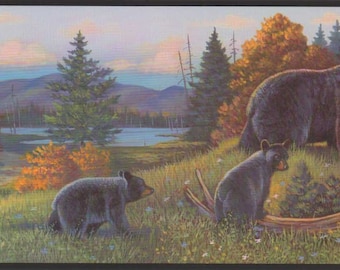 Bears And Cabin Wallpaper Border WL5627b