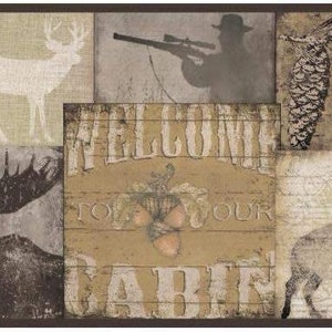 Brown and Grey Wilderness Wallpaper Border BP8352bd