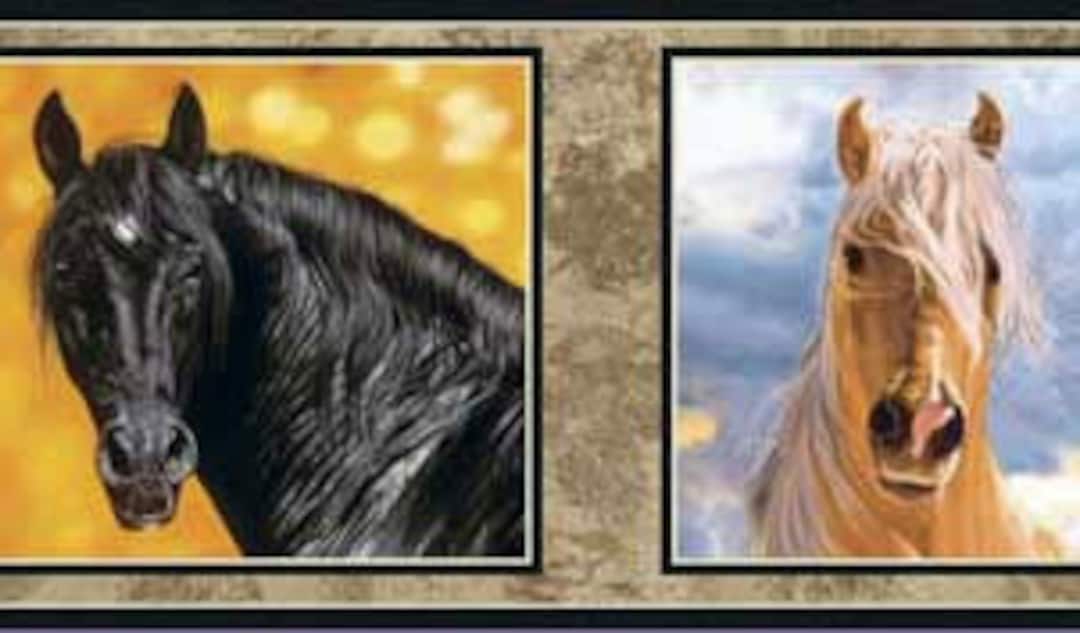 Framed Horses Wallpaper Border Etsy