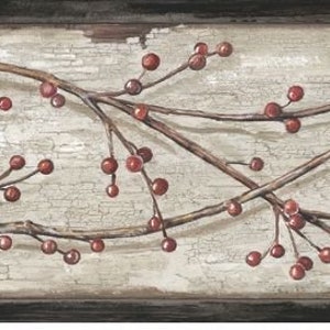 Winterberry Branches Wallpaper Border