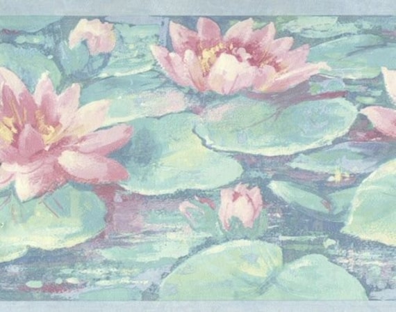 Lily Pad Donna Dewberry Aqua Blue Wallpaper Border 75705FP - Etsy Lily Pad Donna Dewberry Aqua Blue Wallpaper Border 75705FP - Etsy