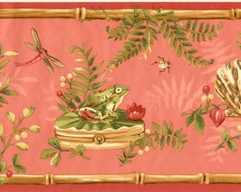 Frogs, Lilypads, Dragonfly Wallpaper Border 7267-463