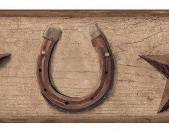 Western Star Horseshoe Wallpaper Border BG1673bd