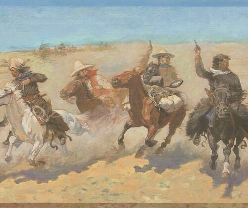 Charging Cowboys Horses Wallpaper Border 259b58371