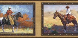 Framed Cowboy Horse Wallpaper Border