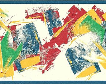 Borde de papel tapiz Pinceladas primarias 886b3927