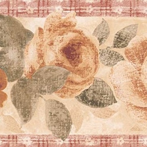 Distressed Floral Wallpaper Border IB4035b