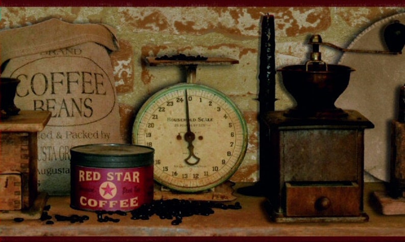 Country Coffee Wallpaper Border AC4397bd Wallpaper Wall Décor