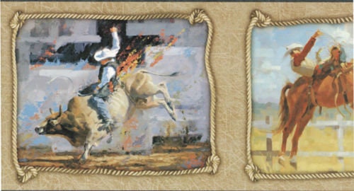 Western Horses Bullriders Wallpaper Border WB5912bd