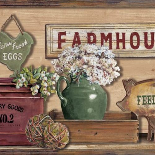 Farmhouse Shelf Brown Wallpaper Border Lg1301bd - Etsy