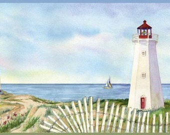 Coastal Lighthouse Wallpaper Border