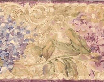 Watercolor Floral Wallpaper Border SI37133b