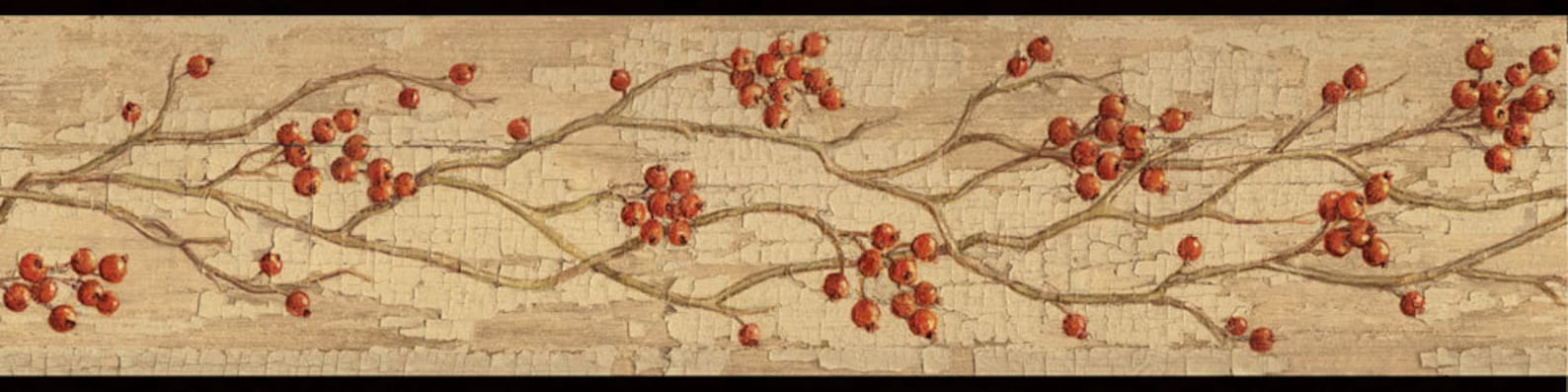 Rosehip Garland Wallpaper Border Hah15173b - Etsy