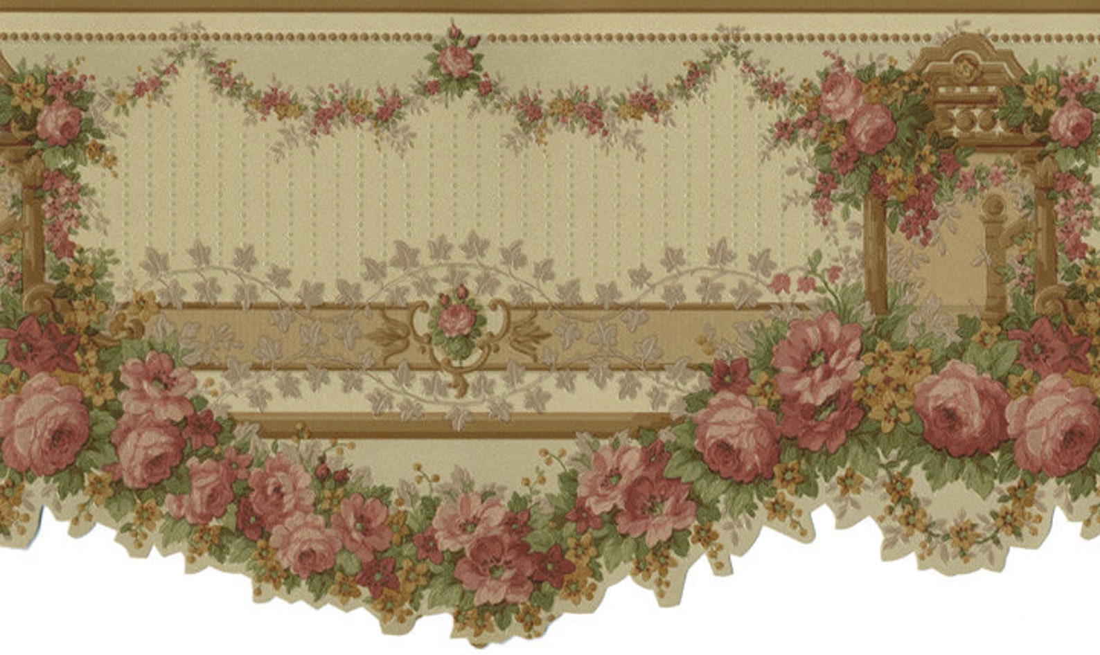 Vine Floral Swag Satin Wallpaper Border 979b02005 Etsy