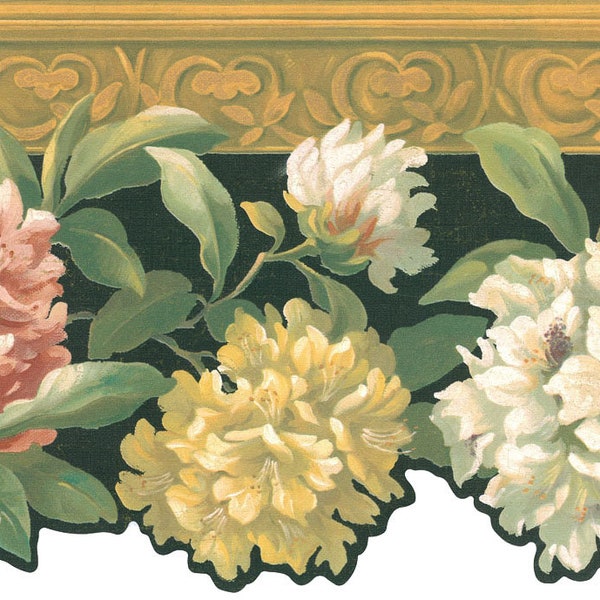 Scalloped Floral Wallpaper Borders Etsy