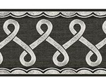 Scalloped Ribbon Black Trim Wallpaper Border SCH14504