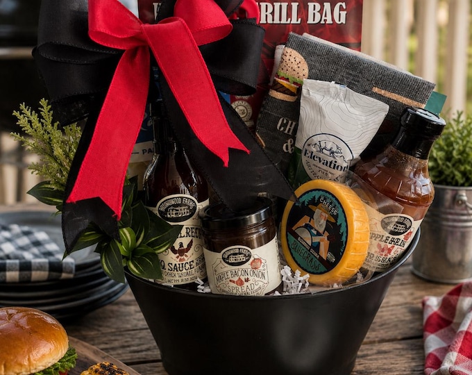 Gift Basket, Gourmet BBQ with Artisan Sauces - Meats, Appreciation Gift, Client Appreciation