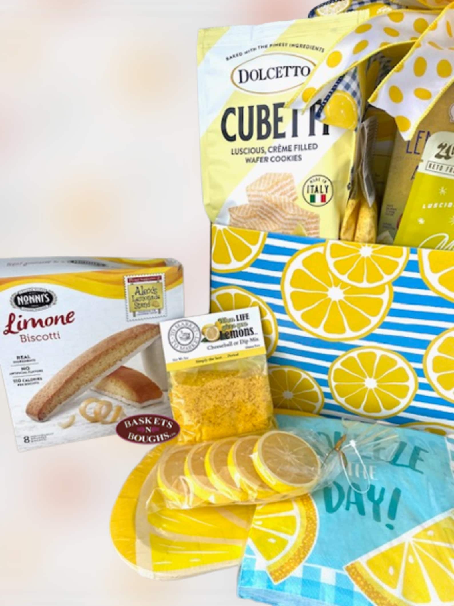 Lemon Themed Gift Basket for Mothers Day Lemon Spring Gift Etsy