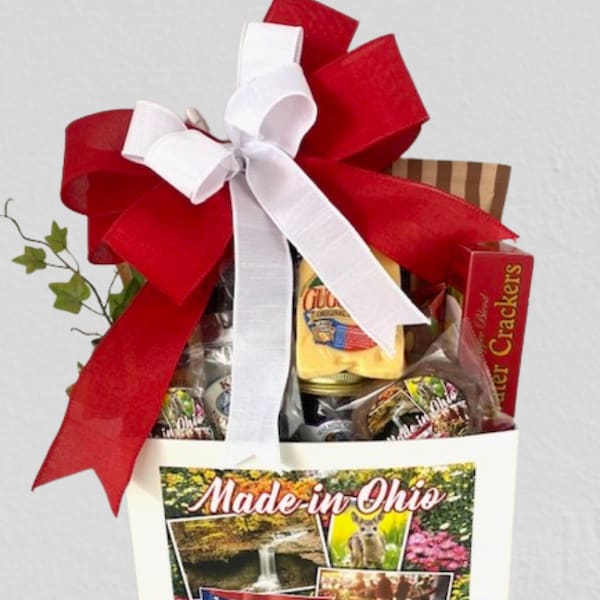 Spring Made In Ohio Gift Basket, Summer Themed Made In Ohio Gift Basket, Corporate Gift Baskets, Ohio Welcome Gift Baskets,  Executive Gift