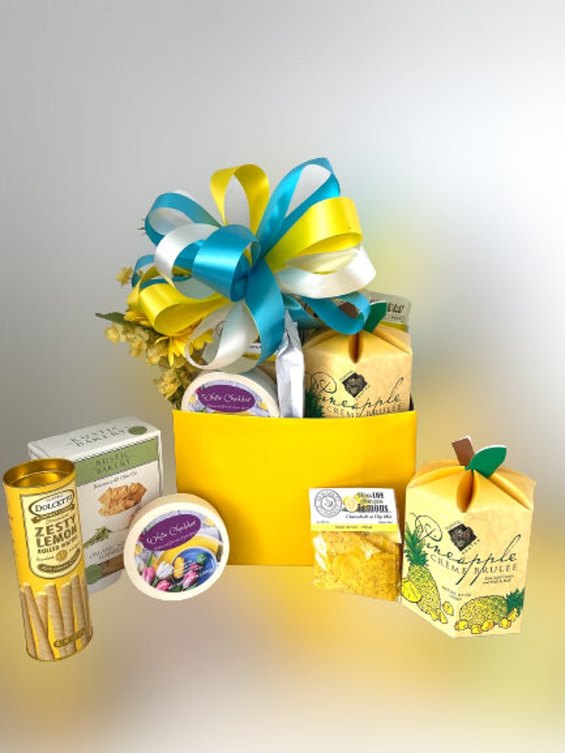 Mothers Day Gift Basket Pineapple and Lemon Gift Basket Etsy